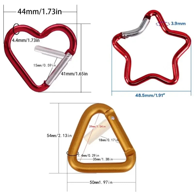 Funny shaped aluminium carabiners
